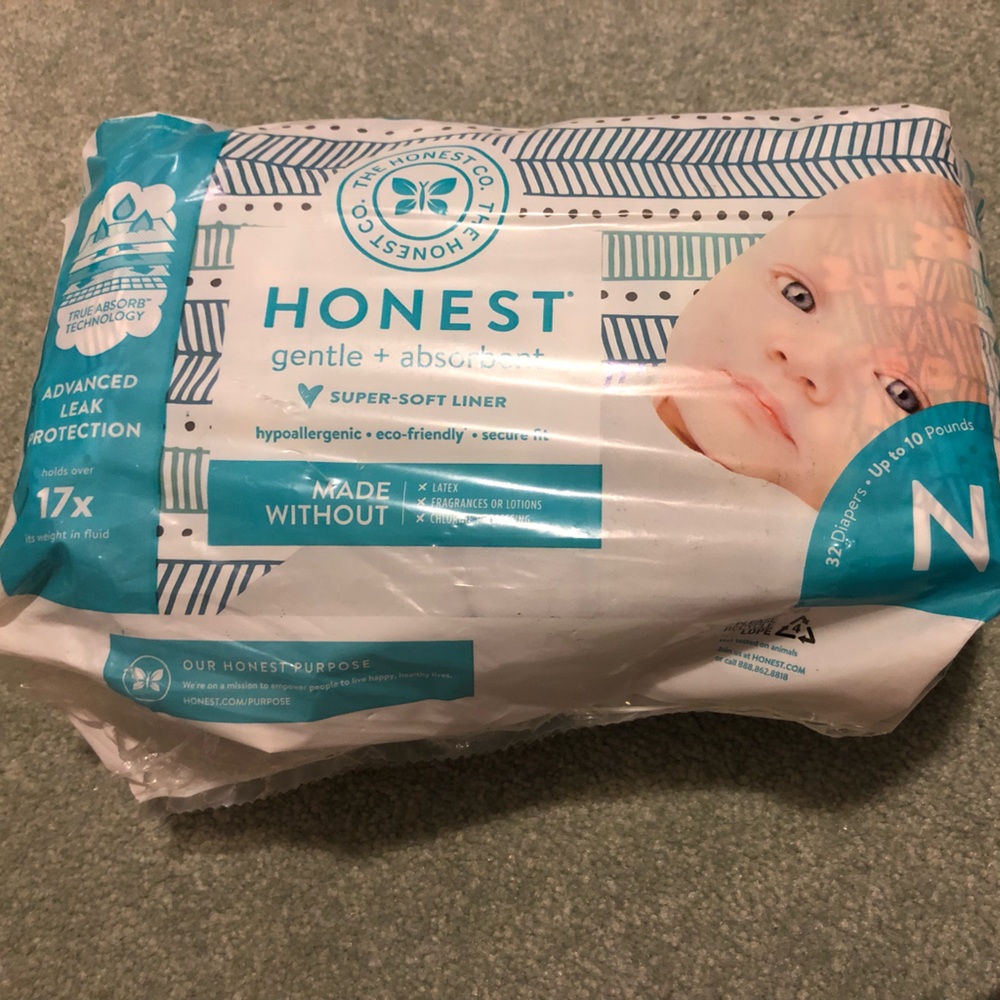 Opened Newborn disposable diapers